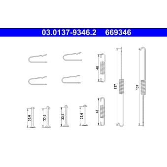 Kit d'accessoires, mâchoire de frein ATE [03.0137-9346.2]