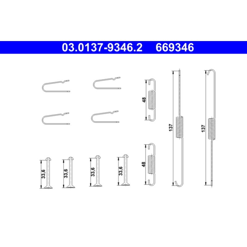 Kit d'accessoires, mâchoire de frein ATE 03.0137-9346.2 - Visuel 1