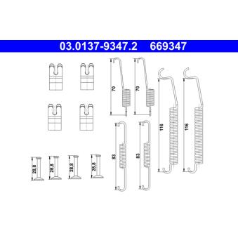 Kit d'accessoires, mâchoire de frein ATE 03.0137-9347.2