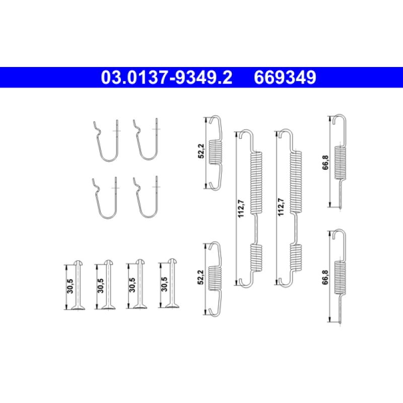 Kit d'accessoires, mâchoire de frein ATE 03.0137-9349.2 - Visuel 1