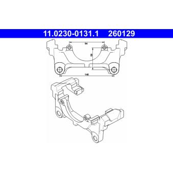 Support, étrier de frein ATE 11.0230-0131.1 pour SEAT MARBELLA 2.0 TDI - 110cv