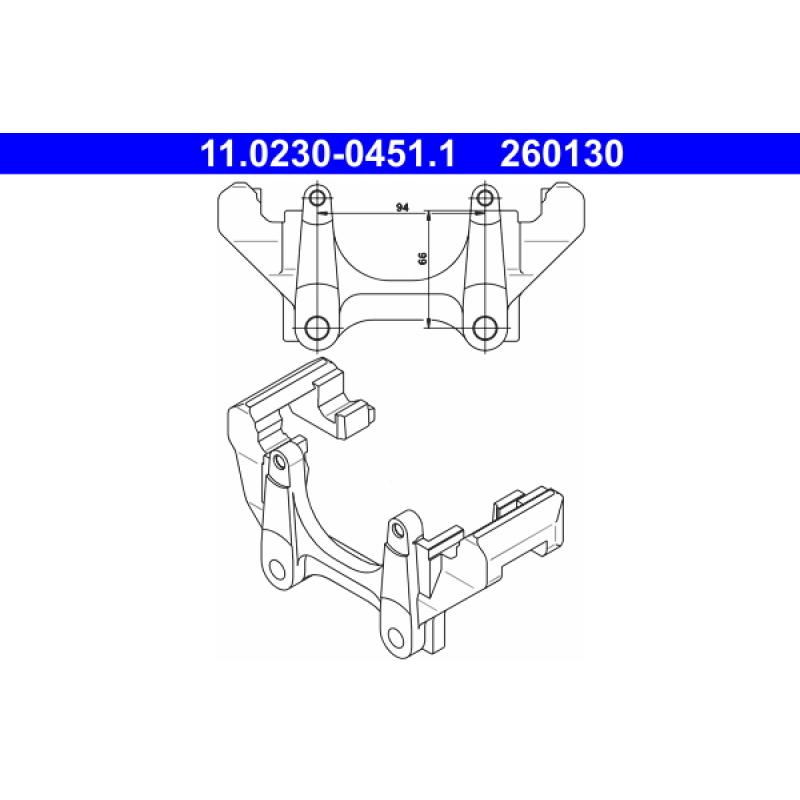 Support, étrier de frein ATE 11.0230-0451.1 - Visuel 1