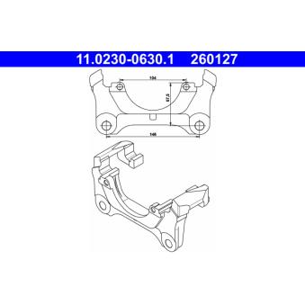 Support, étrier de frein ATE 11.0230-0630.1 pour AUDI A6 3.0 - 220cv