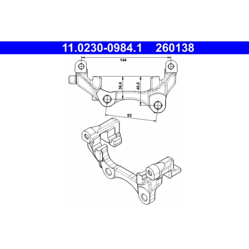 Support, étrier de frein ATE 11.0230-0984.1 - Visuel 1