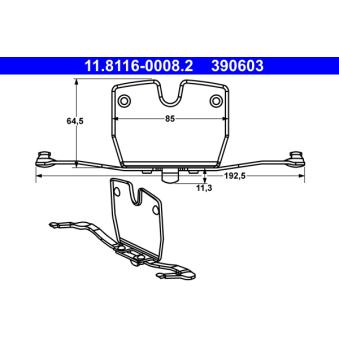 Ressort, étrier de frein ATE OEM 34116784185