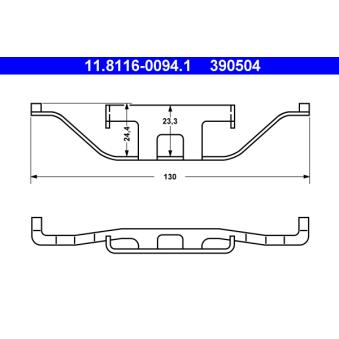 Ressort, étrier de frein ATE 11.8116-0094.1 pour BMW Série 7 740 d - 245cv