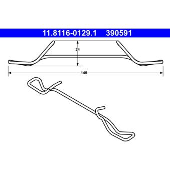 Ressort, étrier de frein ATE 11.8116-0129.1