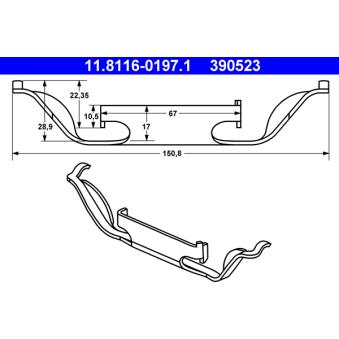 Ressort, étrier de frein ATE 11.8116-0197.1 pour BMW Série 5 M5 - 400cv