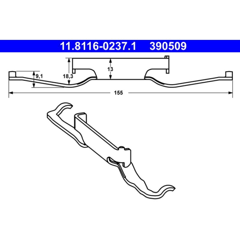 Ressort, étrier de frein ATE 11.8116-0237.1 - Visuel 1