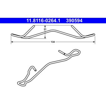 Ressort, étrier de frein ATE 11.8116-0264.1 pour DACIA LOGAN 1.6 Bifuel - 84cv