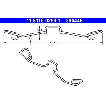 Ressort, étrier de frein ATE 11.8116-0299.1 pour AUDI A6 3.7 - 260cv