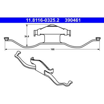 Ressort, étrier de frein ATE [11.8116-0325.2]