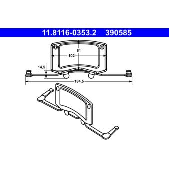 Ressort, étrier de frein ATE [11.8116-0353.2]