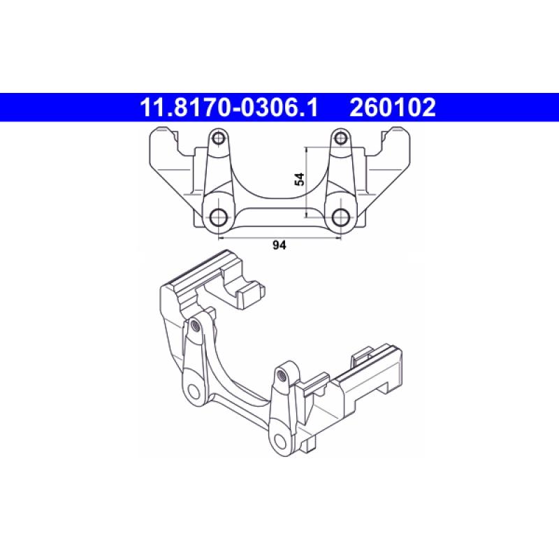 Support, étrier de frein ATE 11.8170-0306.1 - Visuel 1