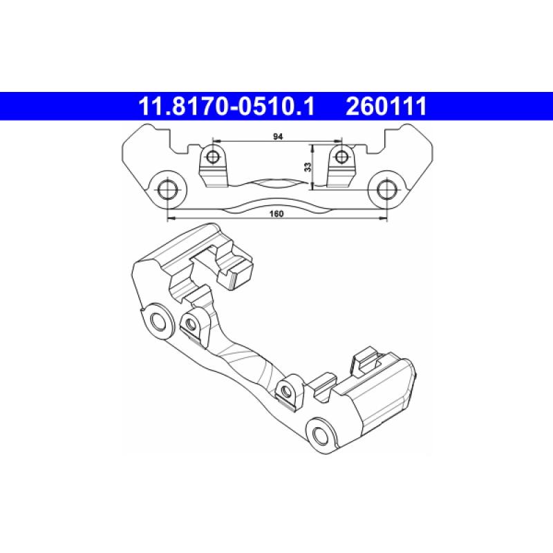 Support, étrier de frein ATE 11.8170-0510.1 - Visuel 1