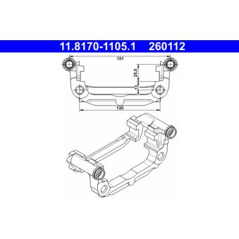 Support, étrier de frein ATE 11.8170-1105.1 pour OPEL MOKKA / MOKKA X 1.4 4x4 - 140cv