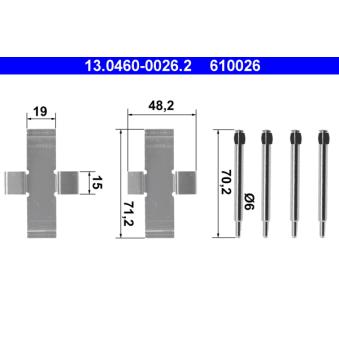 Kit d'accessoires, plaquette de frein à disque ATE [13.0460-0026.2]