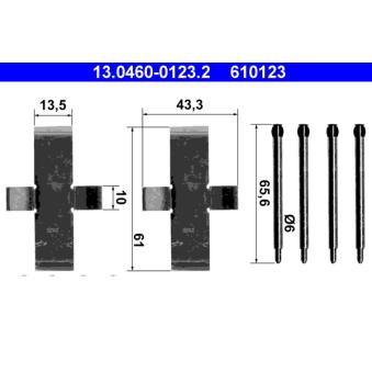 Kit d'accessoires, plaquette de frein à disque ATE 13.0460-0123.2