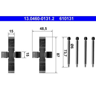 Kit d'accessoires, plaquette de frein à disque ATE [13.0460-0131.2]