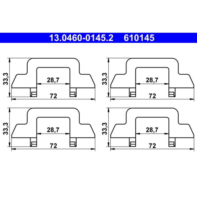 Kit d'accessoires, plaquette de frein à disque ATE 13.0460-0145.2 - Visuel 1