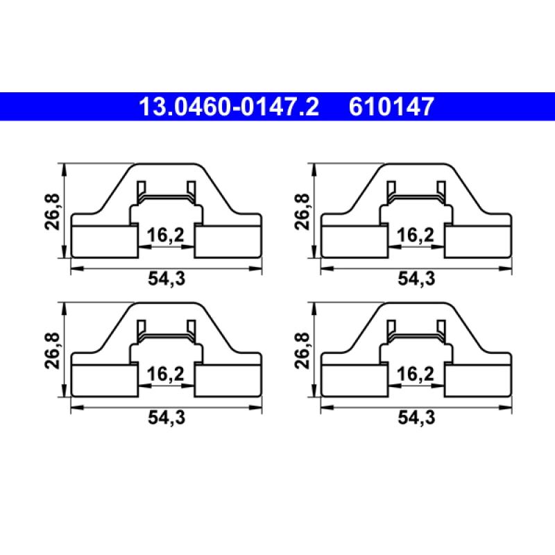 Kit d'accessoires, plaquette de frein à disque ATE 13.0460-0147.2 - Visuel 1