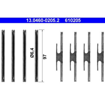 Kit d'accessoires, plaquette de frein à disque ATE 13.0460-0205.2