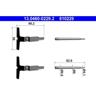 Kit d'accessoires, plaquette de frein à disque ATE 13.0460-0229.2 pour LEXUS LS E 240 - 170cv