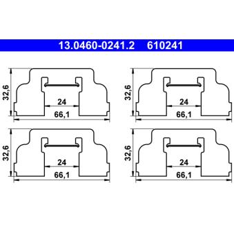 Kit d'accessoires, plaquette de frein à disque ATE 13.0460-0241.2