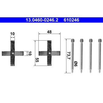 Kit d'accessoires, plaquette de frein à disque ATE OEM 1605008