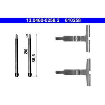 Kit d'accessoires, plaquette de frein à disque ATE [13.0460-0258.2]