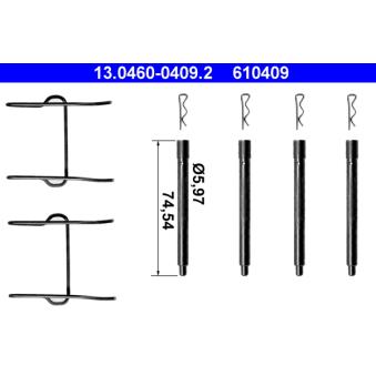 Kit d'accessoires, plaquette de frein à disque ATE 13.0460-0409.2