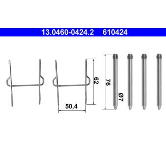 Kit d'accessoires, plaquette de frein à disque ATE 13.0460-0424.2