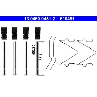 Kit d'accessoires, plaquette de frein à disque ATE 13.0460-0451.2