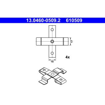 Kit d'accessoires, plaquette de frein à disque ATE [13.0460-0509.2]