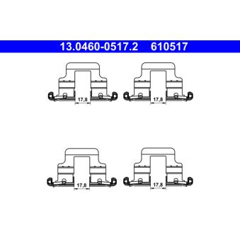 Kit d'accessoires, plaquette de frein à disque ATE 13.0460-0517.2