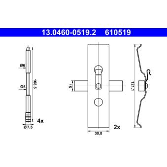 Kit d'accessoires, plaquette de frein à disque ATE OEM 7L6698269B