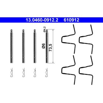 Kit d'accessoires, plaquette de frein à disque ATE 13.0460-0912.2