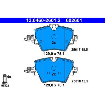 Jeu de 4 plaquettes de frein avant ATE OEM 04465WAA02