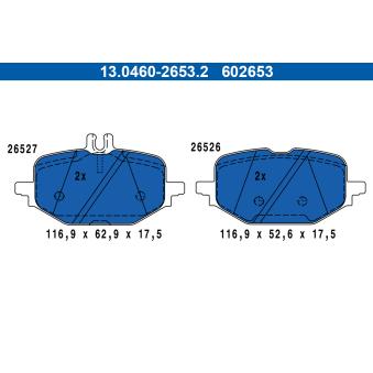 Jeu de 4 plaquettes de frein arrière ATE OEM A0004201104 Jeu de 4 plaquettes de frein arrière ATE OEM A0004201104