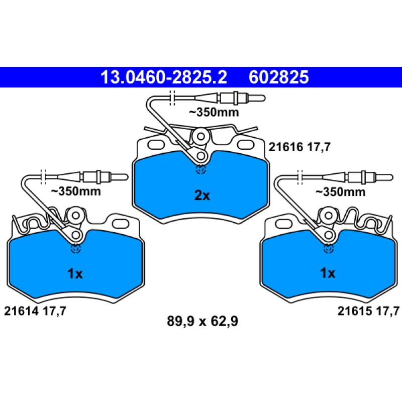 Jeu de 4 plaquettes de frein avant ATE 13.0460-2825.2 - Visuel 1