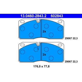 Jeu de 4 plaquettes de frein avant ATE OEM 1906402