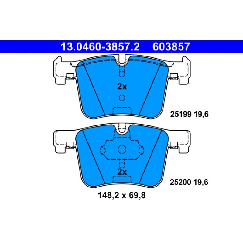 Jeu de 4 plaquettes de frein avant ATE 13.0460-3857.2 - Visuel 1
