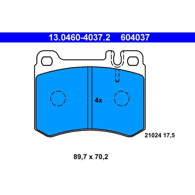Jeu de 4 plaquettes de frein avant ATE 13.0460-4037.2 - Visuel 1