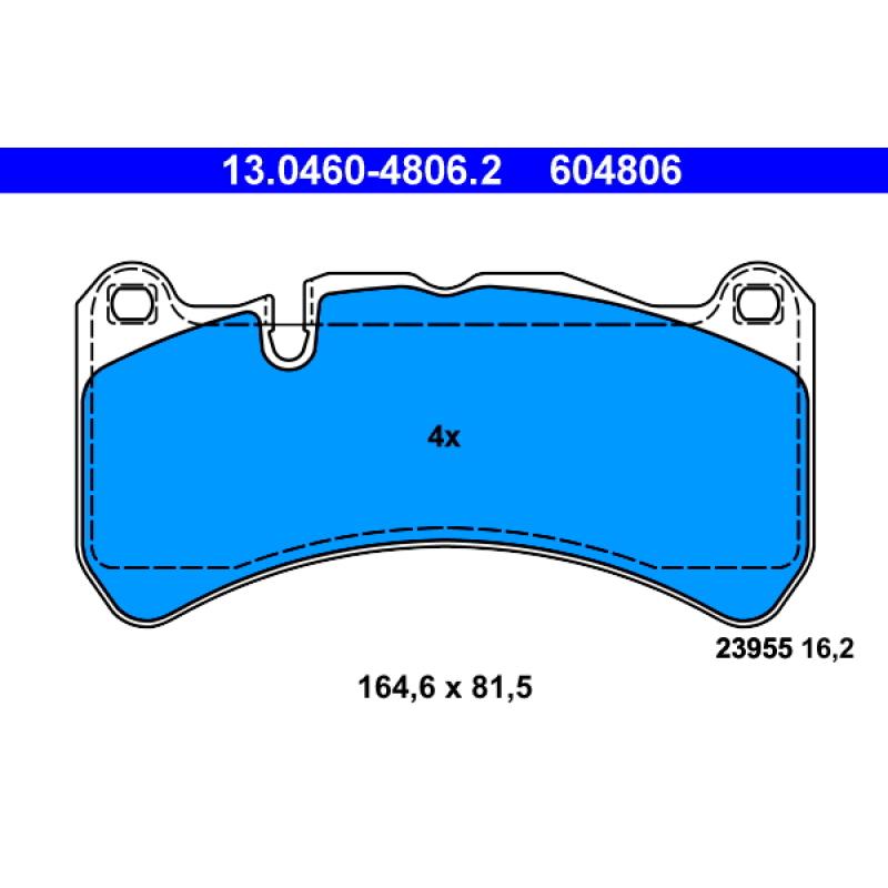 Jeu de 4 plaquettes de frein avant ATE 13.0460-4806.2 - Visuel 1