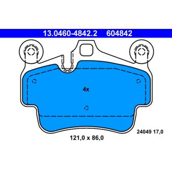 Jeu de 4 plaquettes de frein avant ATE OEM 99735193902