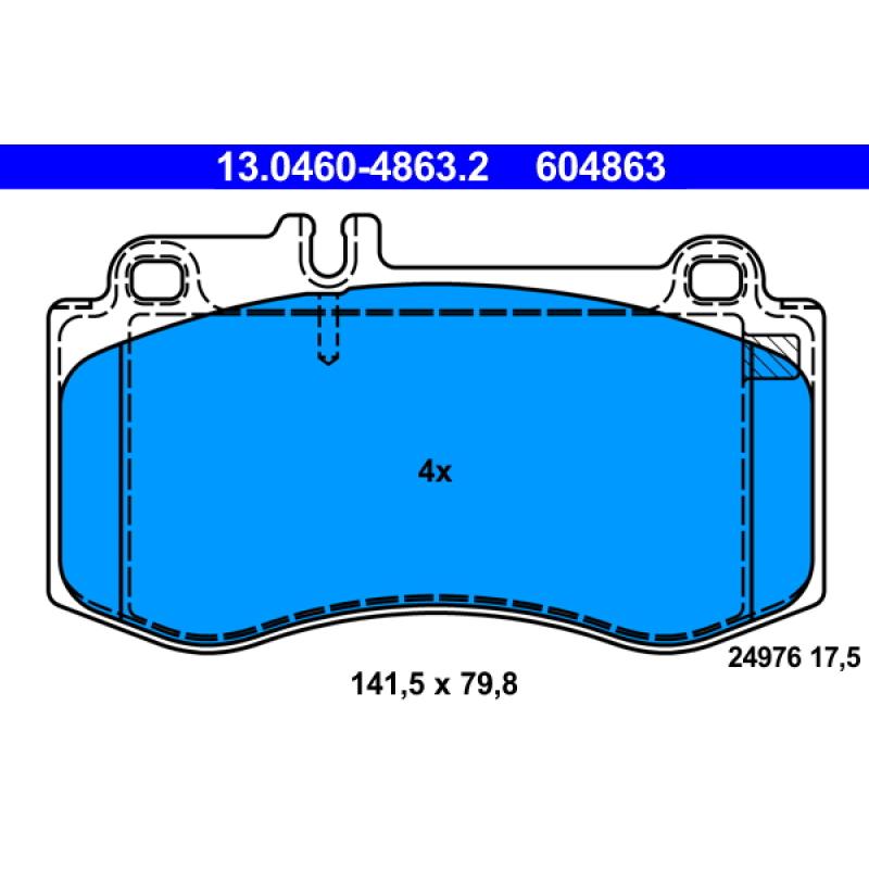 Jeu de 4 plaquettes de frein avant ATE 13.0460-4863.2 - Visuel 1