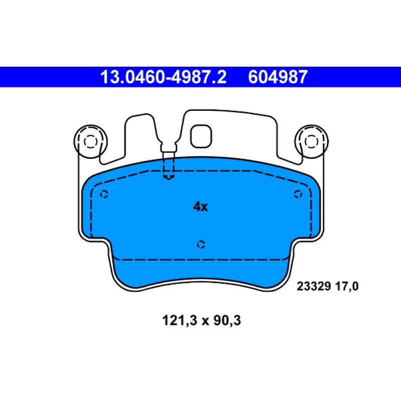 Jeu de 4 plaquettes de frein avant ATE 13.0460-4987.2 - Visuel 1