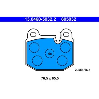 Jeu de 4 plaquettes de frein avant ATE OEM 34111150527