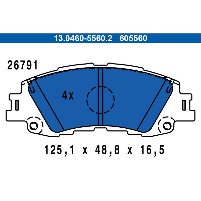 Jeu de 4 plaquettes de frein avant ATE 13.0460-5560.2 - Visuel 1