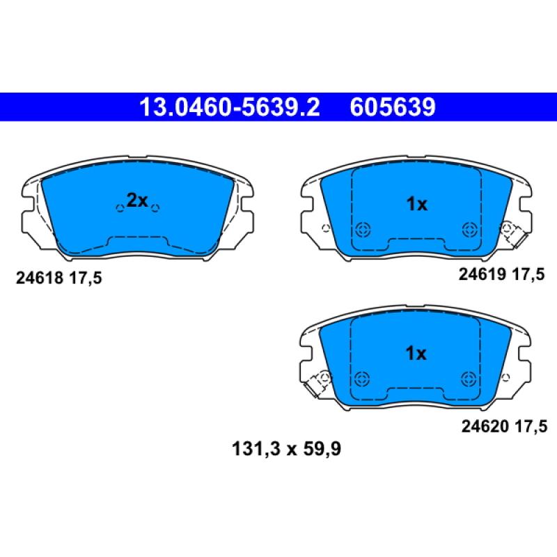 Jeu de 4 plaquettes de frein avant ATE 13.0460-5639.2 - Visuel 1